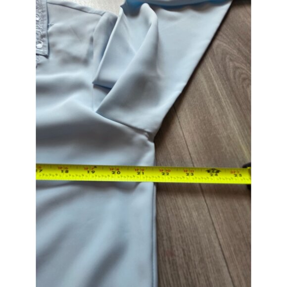 Vintage Apparenza Womens Blue Long Sleeve Embroidered Blouse PM Polyester - Picture 8 of 8